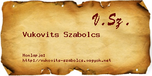 Vukovits Szabolcs névjegykártya